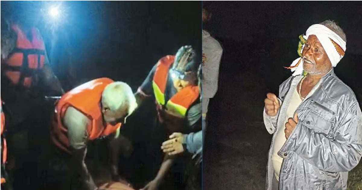 "माढा तालुक्यातील केवड गावातील 14 तास झाडावर बसलेल्या वृद्धाची रेस्क्यू टीमने केलेली थरारक सुटका"