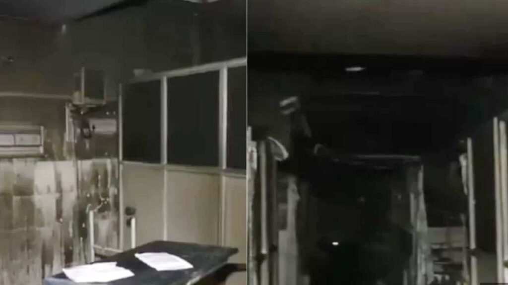 जयपूर रुग्णालयात लागलेल्या भीषण आगीचे दृश्य