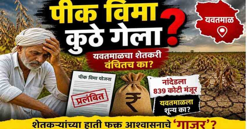 “पीक विम्यापासून यवतमाळ वंचित; शेतकऱ्यांच्या हाती आश्वासनाचे ‘गाजर’?”