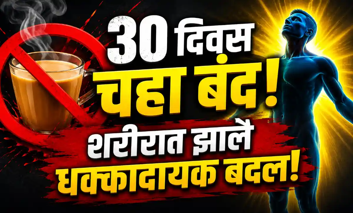 महिनाभर चहा पिणे बंद केल्यावर शरीरात होणारे बदल दर्शवणारे प्रतीकात्मक चित्र
