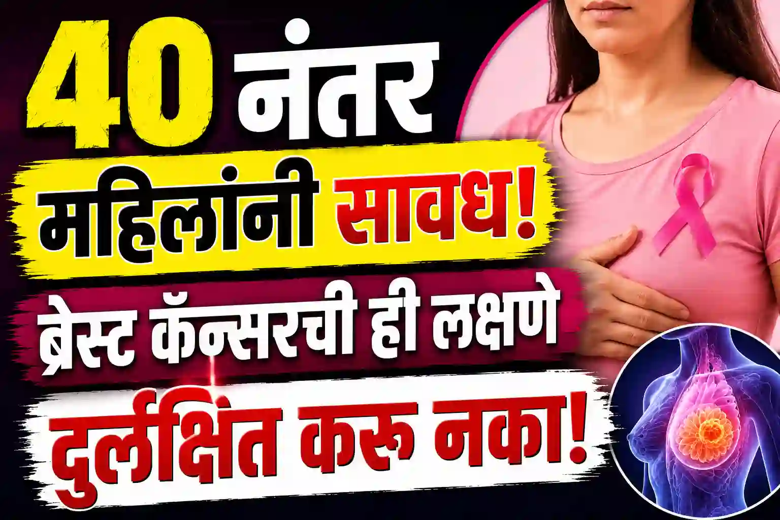40 वर्षांनंतर महिलांमध्ये ब्रेस्ट कॅन्सरची सुरुवातीची लक्षणे आणि बचावाचे उपाय